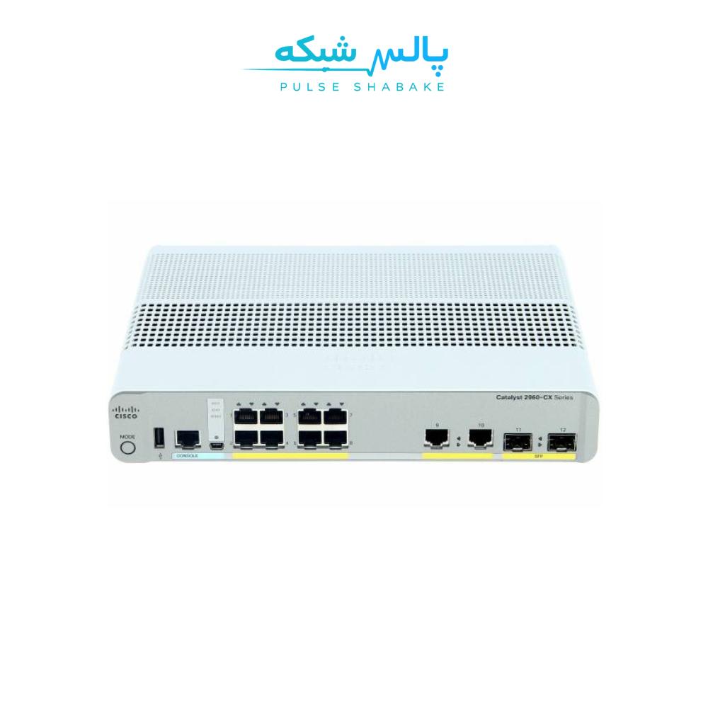 سوئیچ سیسکو WS-C2960CX-8PC-L — ۸ پورت گیگابیت مدیریتی، PoE+