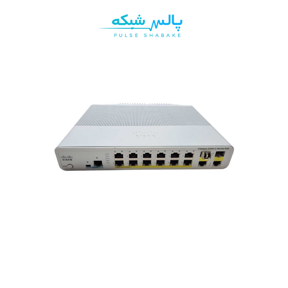 سوئیچ سیسکو WS-C2960C-12PC-L — ۱۲ پورت فست‌اترنت مدیریتی، PoE